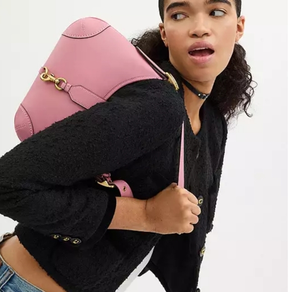 New! 🔥 Limited Edition Coach Hampton 2005 Hobo Bag in Brass/True Pink 🩷 - Picture 5 of 7